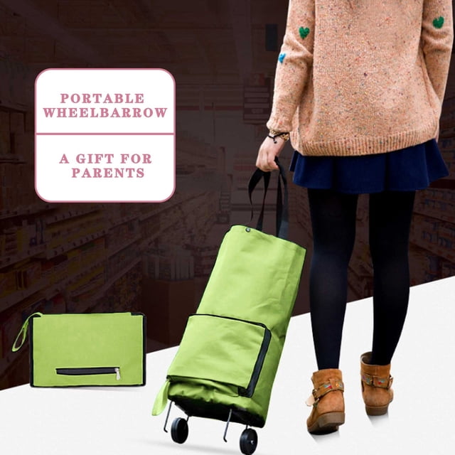 SMihono Closet Organizers and Storage for Clothes 2 In 1 Foldable Shopping Cart Folding Shopping Cart Folding Tug Cart Shopping Storage Trunks and Bag