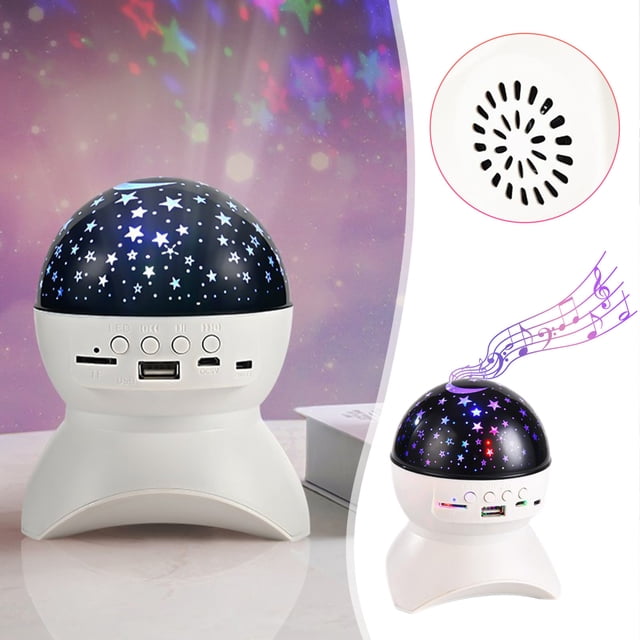 Cagogo under $5 Bluetooth Star Projector Light, Bluetooth Speaker Starlight Projection Lamp, USB Romantic Night Light LED Rotating Ambient Light, Bedroom Decor Light, Music Atmosphere Lamp