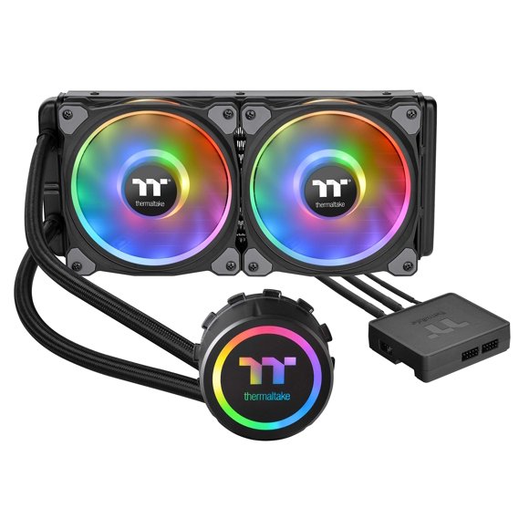 Thermaltake Floe DX 240mm Double Anneau LED 16.8 Millions de Couleurs Logiciel Activé (TT RGB Plus/Alexa/Razer Chroma) AMD (AM5/AM4)/Intel (LGA 2066/1200) Refroidisseur Liquide AIO CPU CL-W255-PL12SW-B