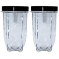 thumbnail image 1 of Blendin 2 Pack 16 Ounce Tall Cup with Black Jar Lid, Fits Original Magic Bullet Blender Juicer 250W MB1001, 1 of 4