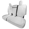 thumbnail image 1 of FH Group 2020-2024 Tesla Model Y Faux Leather Custom Fit Rear Seat Covers Solid White, 1 of 4