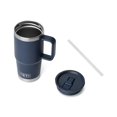 thumbnail image 3 of YETI Rambler 20 oz Gobelet de Voyage avec Couvercle à Paille Rabattable &#2013265922?? Acier Inoxydable, Isolé sous Vide, Étanche, Compatible avec Porte-Gobelet, Bleu Marine, 3 of 9
