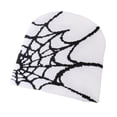 thumbnail image 1 of Decodeary Winter Look With Stylish Spider Web Hat Versatile Style Spider Web Beanie Hat white and black, 1 of 6
