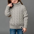 thumbnail image 2 of Birdeem Chandail Tricoté d'Hiver pour Enfants, Couleur Unie, Col Montant, Col Rabattable, Haut à la Mode, Hauts pour Enfants, 2 of 6