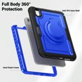 thumbnail image 3 of XYX Case for iPad Mini 7 A17 Pro 2024/Mini 6 2021 8.3 Inch 7th/6th Gen with Rotating Stand, Shoulder Strap, 2in1 Shockproof Cover, Deep Blue, 3 of 7