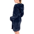 thumbnail image 4 of LSLJS Women Soft Solid Color Long Sleeve V-Neck Winter Sashes Pokets Fleece Faux Velvet Sleepwear Dress Nightgowns, Womens Robe, 4 of 7