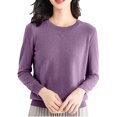 thumbnail image 1 of Yuyuzo Long Sleeve Shirts for Women Crewneck Ribbed Knit Sweater Tops Solid Color Loose Pullover, 1 of 5