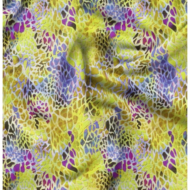 Soimoi Yellow Rayon Crepe Fabric Leopard Animal Skin Print Fabric by the Yard 46 Inch Wide