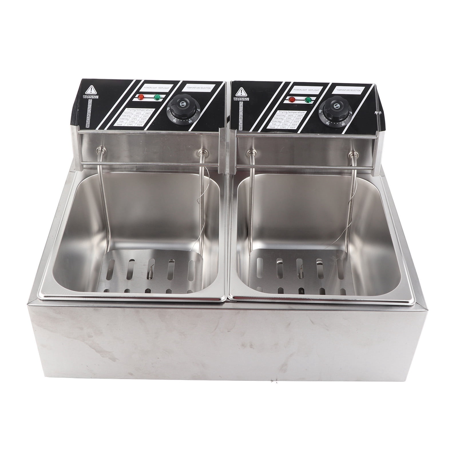 Electric Deep Fryer, Dual Frying Machine Detachable Automatic Temperature Control For Restaurants