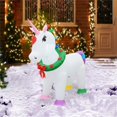 thumbnail image 2 of Jeco 4 Pieds Géant Résistant aux Intempéries Polyester Gonflable LED Noël Unicorn, 2 of 9