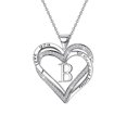 thumbnail image 4 of Ladies Double Heart Diamond Necklace With 26 English Letters Couple Necklace, 4 of 8