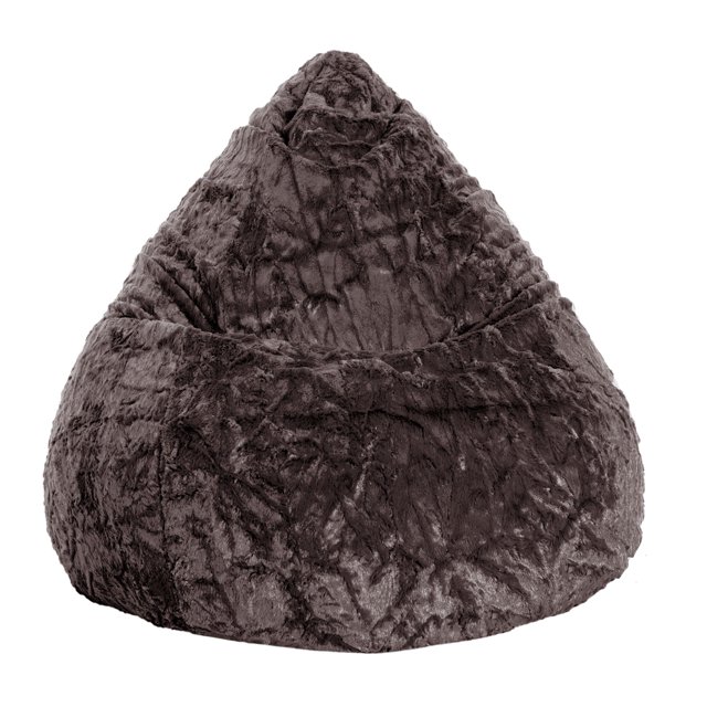 Gouchee Home Fluffy Charcoal Faux Fur Bean Bag Chair – Plush Lounge Seating with Polystyrene Bead Filling, Suitable for Adults and Teens, Lightweight & Portable for Bedroom, Dorm or Living Room