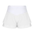 thumbnail image 4 of Besolor Womens Athletic Shorts Double Layers Ruffle High Waist Running Workout Tennis Shorts with Build in Shorts, 4 of 6