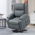 thumbnail image 2 of HOMCOM Lift Chair, PU Leather Recliner Chair with Side Pockets, Grey, 2 of 10