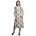 thumbnail image 1 of Bimba Robes Longues Droites pour Femmes Imprimées Manches 3/4 Vêtements Indiens, 1 of 6