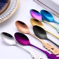 thumbnail image 3 of pdqouc Cuillère Fleur en Acier Inoxydable Spork à Café Thé Vaisselle Outil de Dessert Mini Thé Café Crème Glacée Dessert Cuillère Cuillère Mini Vaisselle Crème Glacée Cuillères Décoratives pour Café Cuisine Salle à Manger Bar, 3 of 6