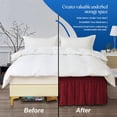 thumbnail image 4 of 18" inch Drop Bed Skirt | Alberta King Size Wrap Around Style Bedskirt | Microfiber Made | Burgundy, 4 of 6