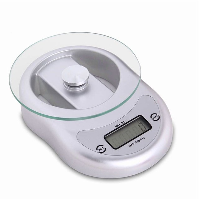 Balance de Cuisine Électronique 5 Kg/1 g Outils de Cuisson Balance de Poids Numérique Aliments Régime Balance Poste Horloge Fonction Compte à Rebours, Lecture Facile