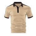 thumbnail image 4 of Dagugfen T Shirts for Men Summer Button Lapel V Neck Fitted Comfy Athletic Running Short Sleeve Tops, 4 of 6