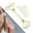 thumbnail image 4 of Anti Aging Jade Stone Roller Gua Sha Tools Kit for Face Eye Neck Skin Care, 4 of 7