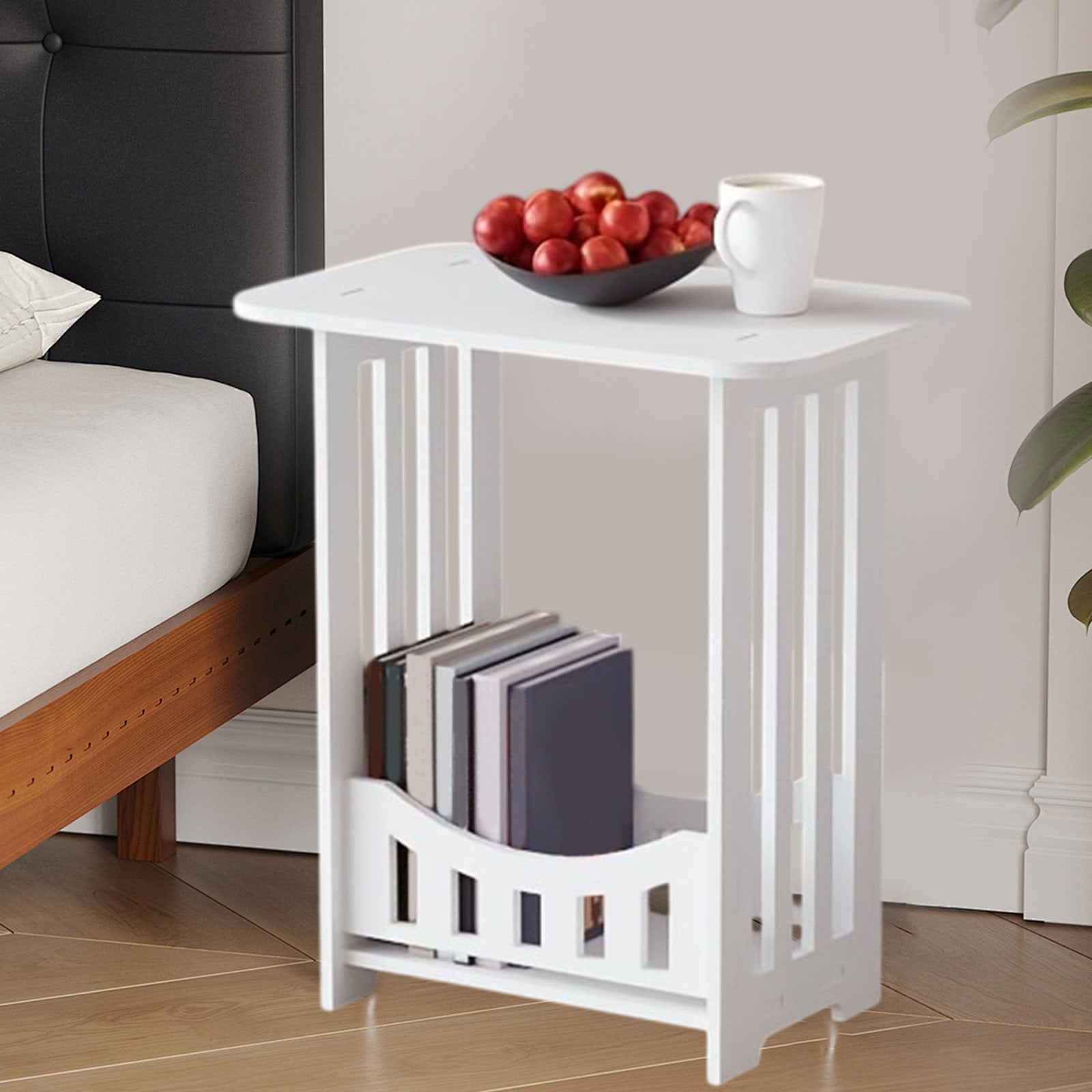ZZkhGO Bedside Table Nightstand, Mini Coffee Table Sofa Side Table, PVC Small Cabinet for Bedroom Living Room Dormitory Storage