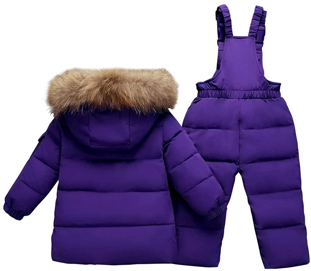 Kids Winter Puffer Jacket and Snow Pants 2-Piece Snowsuit Skisuit Set