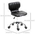 thumbnail image 3 of HOMCOM Tabouret Roulant en Cuir PU à Hauteur Réglable Tabouret de Salon pour Spa Noir, 3 of 10
