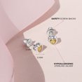 thumbnail image 4 of 925 Sterling Silver Girls Simulated Citrine Birthstone Heart Screw Back Earrings, 4 of 6