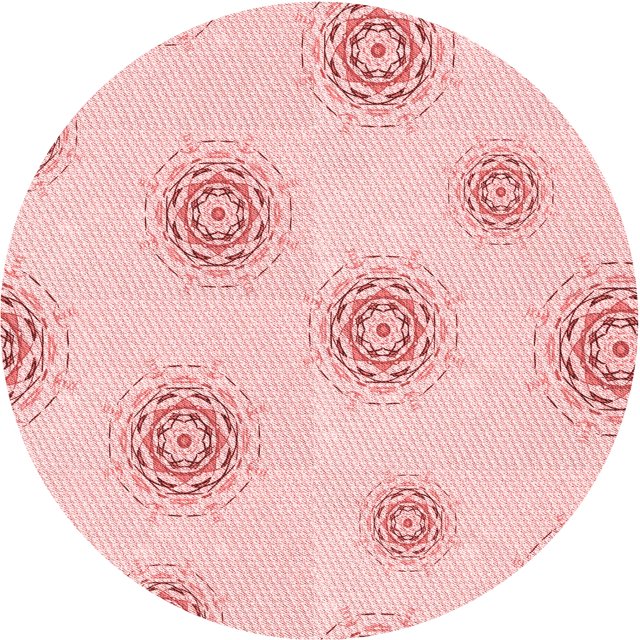 Ahgly Company Machine Washable Indoor Round Transitional Pastel Red Pink Area Rugs, 8' Round