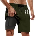thumbnail image 1 of Ediodpoh Mens Swim Trunks Summer Fashion Gradient Color Double Layer Board Pants with Pockets Swim Shorts for Men Green M, 1 of 4