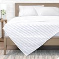 thumbnail image 1 of Bare Home Ultra-Soft Sheet Set - Premium 1800 Collection - Deep Pockets - 5-Pieces - Split King, Pinstripe - White/Marine, 1 of 7