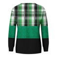 thumbnail image 4 of KIHOUT Chandails en Molleton de Mode pour Femmes, Manches Longues Décontractées à Carreaux Patchwork Col Rond Ample Blouse Chandail Tops, Taille P-2TG, 4 of 5