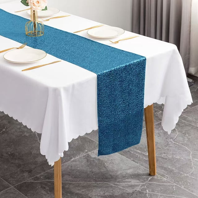 Musbetu Sequin Table Runner 12x71 Inches Glitter Table Runner Party Table Decoration for Birthday Wedding Baby Shower Dinner Party