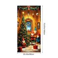thumbnail image 3 of Qiulaii 3 Pcs Rideau de Porte Festif Père Noël - Décoration de Fête pour Porte d'Entrée et Mur, Tissu Polyester Durable, Installation Facile Décoration Intérieure Extérieure 35*71 Po, 3 of 6