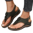 thumbnail image 3 of Kcodviy Ergonomic Design Wedge Toe Womens Sandals Post Sandals Mitigate Foot Flat Sandals for Women Fatigue Comfortable and Functional Summer Sandals for Women Shoes, 3 of 7