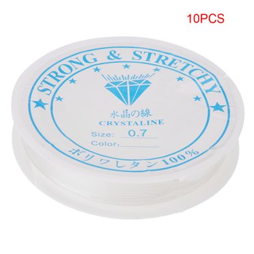 Cergrey 10 Rouleaux Fils Élastiques Transparents en Cristal Fils Fins Extensibles Cordons de Perlage 0,4-1 mm