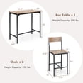 thumbnail image 4 of Costway Ensemble de 3 Pcs Table de Bar Industriel Hauteur Comptoir Ensemble de Salle à Manger avec 2 Tabourets, 4 of 10