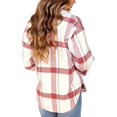 thumbnail image 4 of ORUYROP Womens Casual Plaid Shacket Button Down Long Sleeve Shirt, 4 of 5
