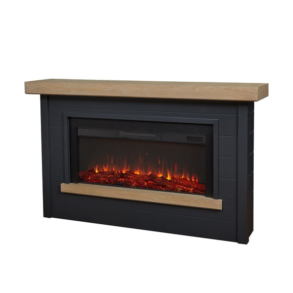 Real Flame Bernice 67-inch Landscape Electric Fireplace in Charcoal