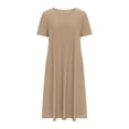 thumbnail image 4 of DPTALR Robe d'Été pour Femme, Confortable, Aguichant, Unie, avec Poches, Sans Manches, à Col en V, 4 of 6