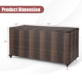 thumbnail image 2 of Gymax 2-in-1 PE Wicker Outdoor Storage Box Furniture Deck Box Garden Tools Mix Brown, 2 of 10