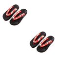 thumbnail image 3 of ZheElen Sabots Japonais Pantoufles Geta Sandales Sandales de Plage pour Hommes Femmes 36 Rouge Rond Taille 40 2Ensemble, 3 of 6