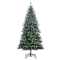 thumbnail image 1 of BeesClover 4.5/6/7.5/9FT Pre-Lit Artificial Christmas Tree,Christmas Pine Tree with Pine Cones,150 LEDs & 352 Tips - Hinged Stand PVC Holiday Trees Decor for Home/Office/Party, 1 of 8