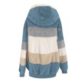 thumbnail image 4 of FAIWAD Women's Full Zip Fuzzy Fleece Hooded Coat Color Block Drawstring Fall Winter Warm Coat with Pockets, 4 of 6