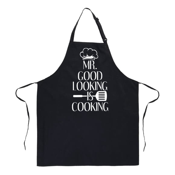 Jierger Tablier Amusant en Coton pour Hommes Femmes BBQ Barbecue Bavette Tabliers Noirs Cadeaux Cuisine Cuisine, Tabliers de Cuisine Ajustables Imperméables Anti-Huile Fête des Pères/anniversaire