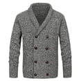 thumbnail image 1 of Grrvtrz Men's Double Breasted Cable Knit Sweater Button Down Shawl Collar Cardigans Chunky Comfortable Knit Cardigan, 1 of 3