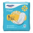 thumbnail image 3 of Equate Regular Absorbency Maxi Pads Unscented, Size 1, 48 Count, 3 of 9