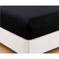 thumbnail image 1 of Alive Pixels Black Solid Fitted Sheet Cotton 1-Pc with 18 Inch Pocket 200TC (King, Black), 1 of 5