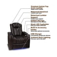 thumbnail image 3 of VALENCIA THEATER SEATING Tuscany Fauteuils de Cinéma Maison, Fauteuil Inclinable Motorisé, Soutien Lombaire Électrique, Appuie-Tête Électrique, Éclairage DEL, Rangée de 4 Causeuse Droite, Chocolat Foncé, 3 of 6