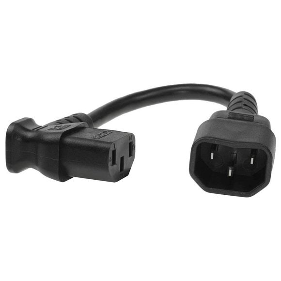 Sf Cable Rallonge 18 Pouces" 18/3 Awg Angle Droit Iec 60320 C14 à C13 10Amp 250V Compatible pour Moniteur Pc Scanner Ou Imprimante